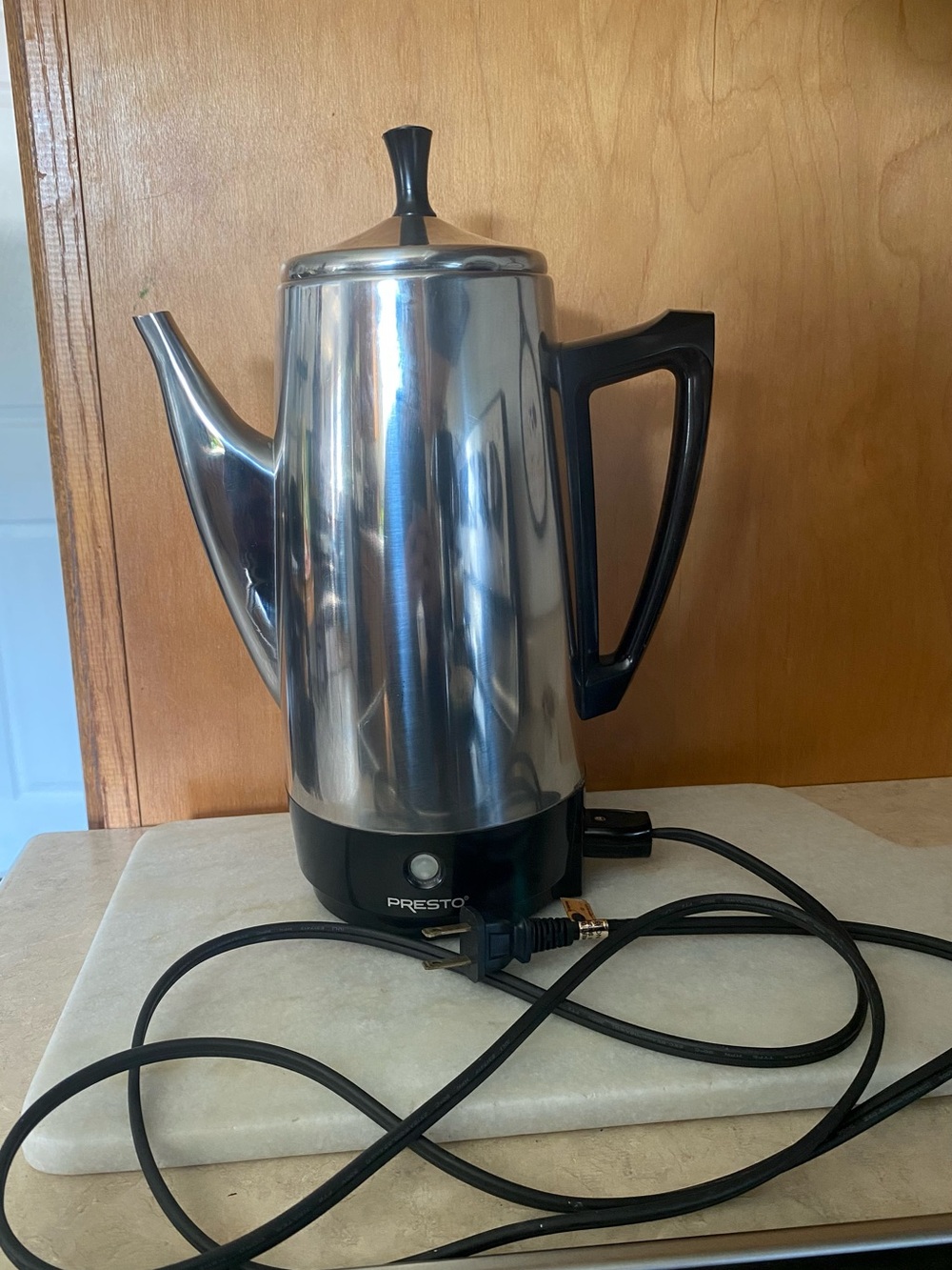 Vintage PRESTO Stainless Coffee Pot Percolator 12 Cup Model 0281105 Tested/works